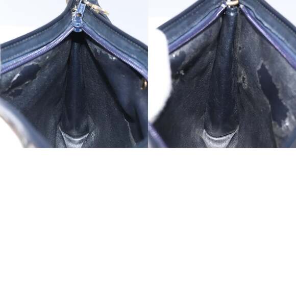 DIOR Trotter Canvas Shoulder Bag Navy Gold - Picture 12 of 12